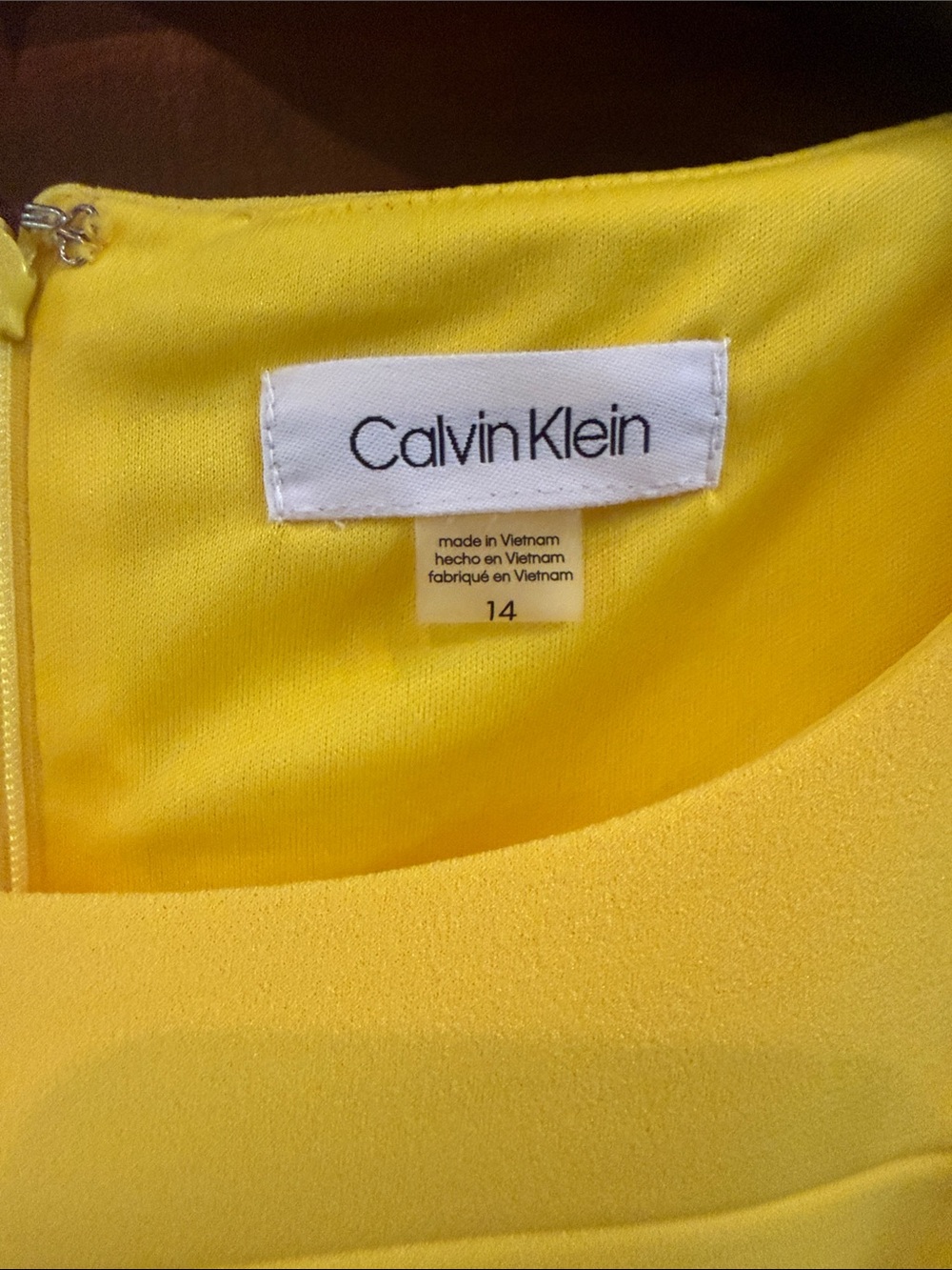 Calvin Klein Bright Yellow Sleeveless Midi Sheath Dress - Picture 2 of 7
